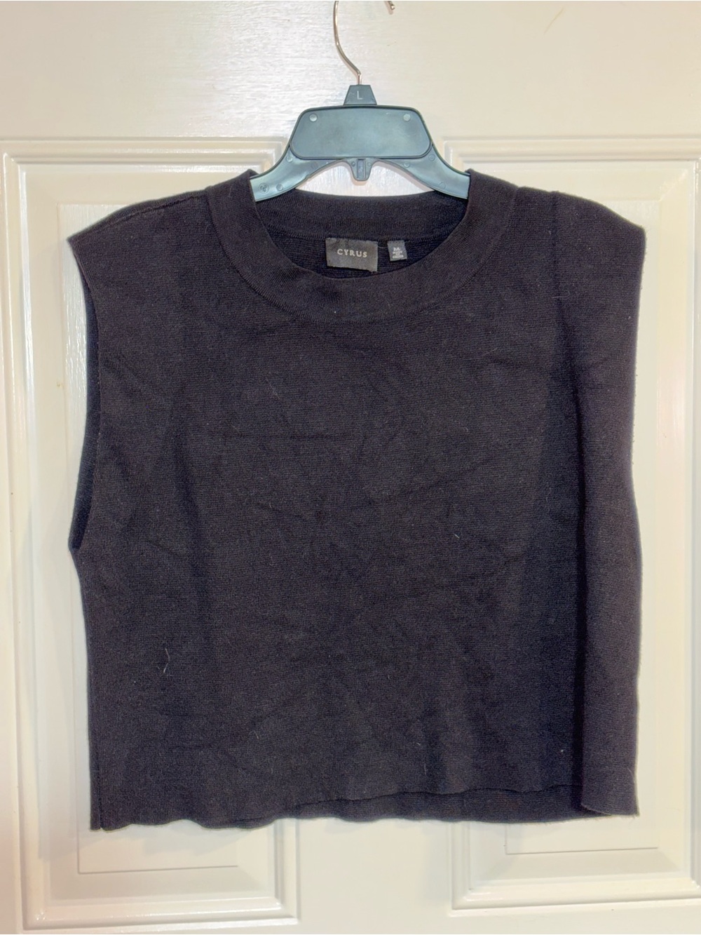 Cyrus Black Crewneck Sleeveless Knit Tank